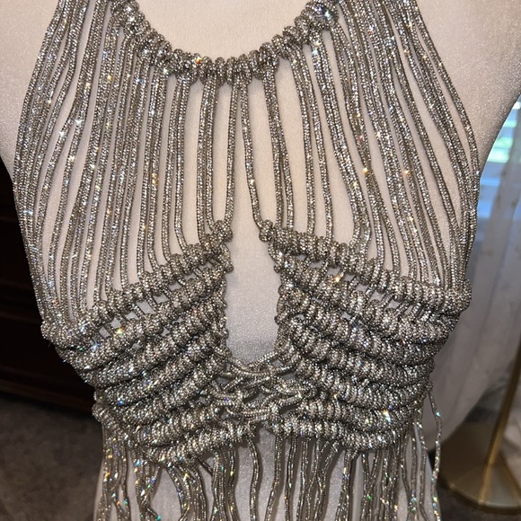 GIUSEPPE DI MORABITO Fringe Top in Silver - Picture 10 of 13